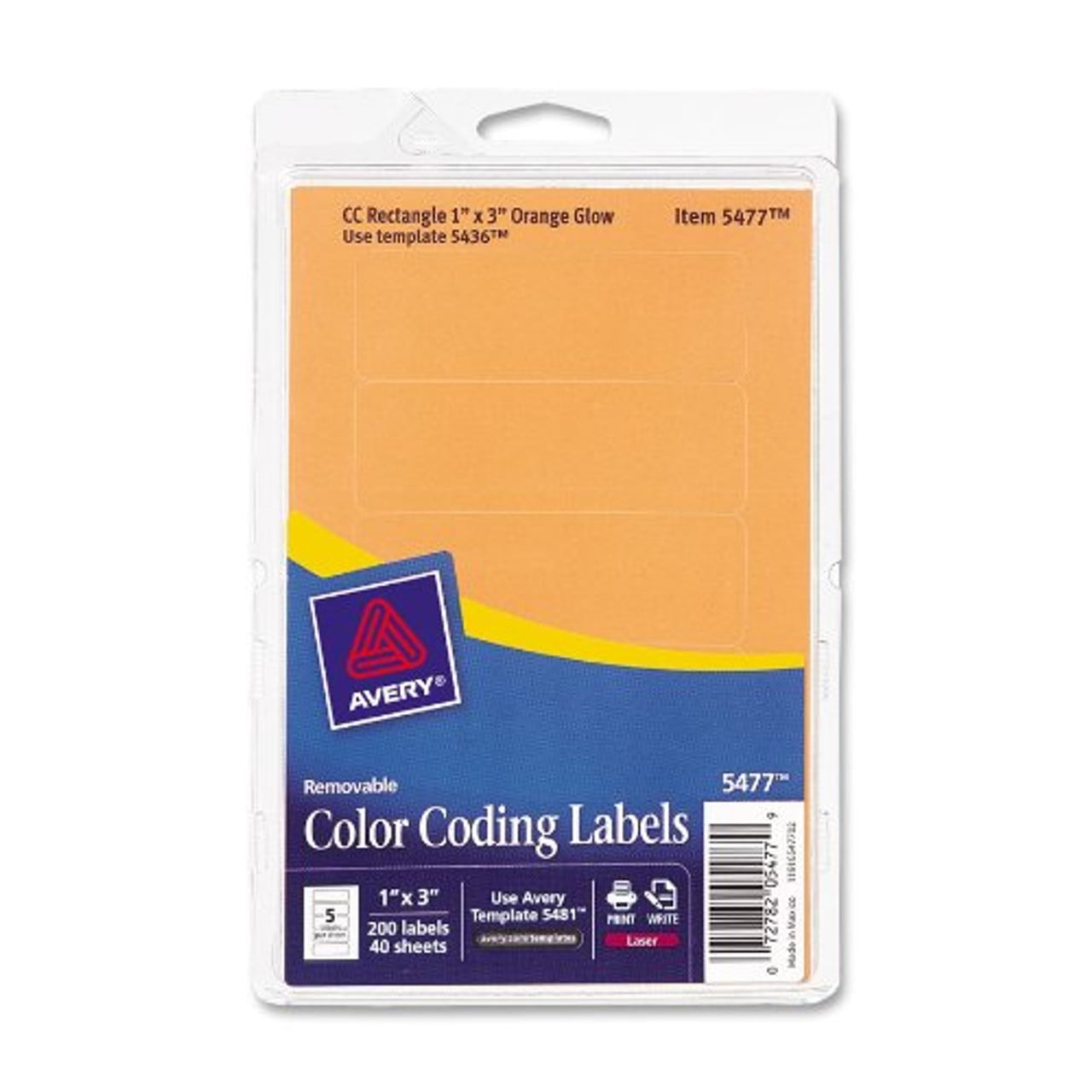 Avery Color Coding Label 1" Width X 3" Length 200 / Pack