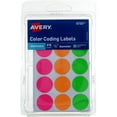thumbnail image 1 of Avery Color-Coding Labels, 0.75in, Removable, Neon 6733, 315 Ct (4 pack), 1 of 2