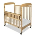 thumbnail image 1 of Child Craft Avery SafeAccess Compact Portable Crib with 3- lnch Mattress, ClearView Panels, Natural, 1 of 7