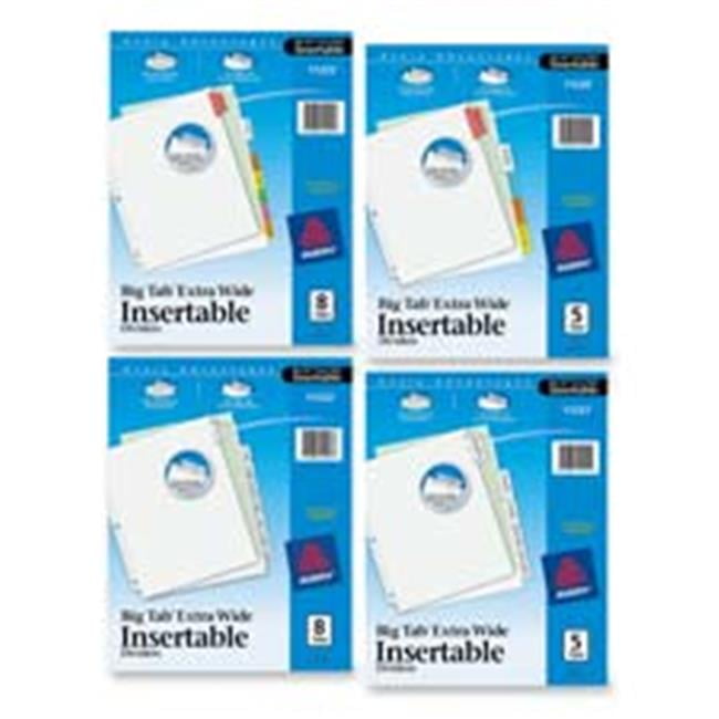 Avery Consumer Products Extra Wide Big Tab Insertable Dividers - Multi - 11in.x9in. - 8-Tab