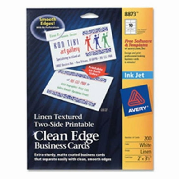 Avery Consumer Products  Inkjet Business Cards- 2-Side- Matte- White