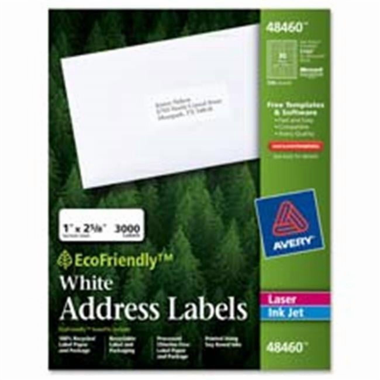Avery Consumer Products  Labels- Return Address- White - 1-2in.x1-.75in.