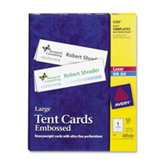 Avery Consumer Products  Laser-Inkjet Tent Cards- Perforated- 11in.x3-.50in.- WE