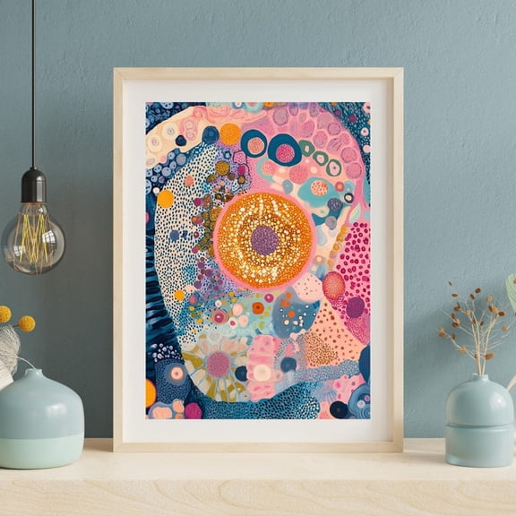 Avery Crane Animal Cell Art - Colorful Biology Science Poster 8x12 UNFRAMDE
