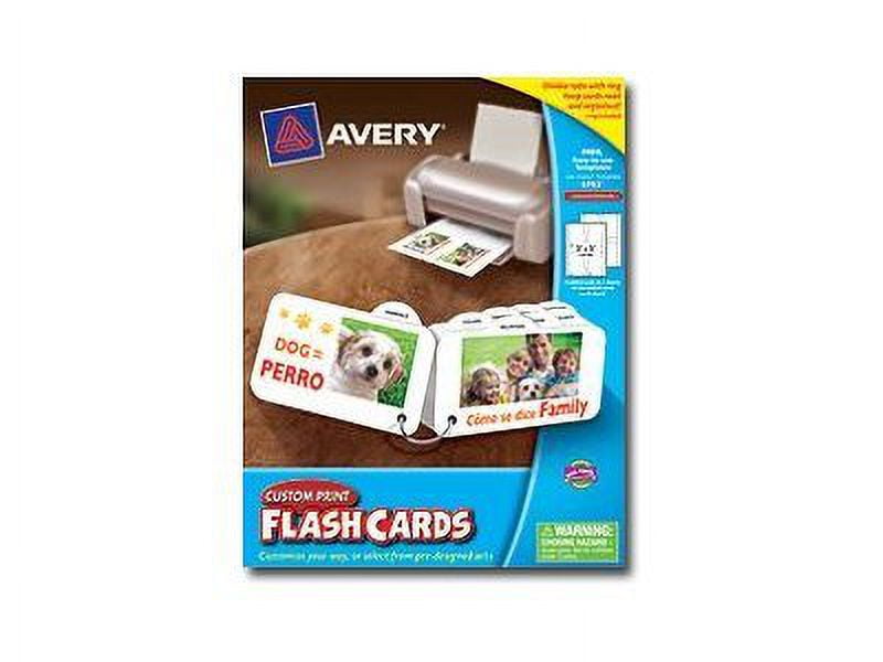 Avery Custom Print Flash Cards 4753, with 8 Divider Tabs and Ring, 3" x ...