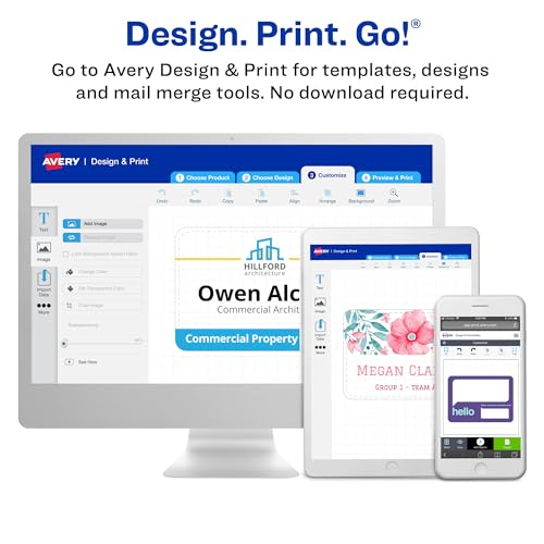 Avery Customizable Name Badge Inserts, 2.25" x 3.5", White, 400