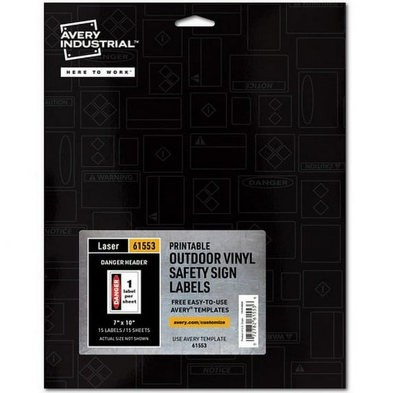 Avery? Danger Header Printable Outdoor Vinyl Signs (61553)