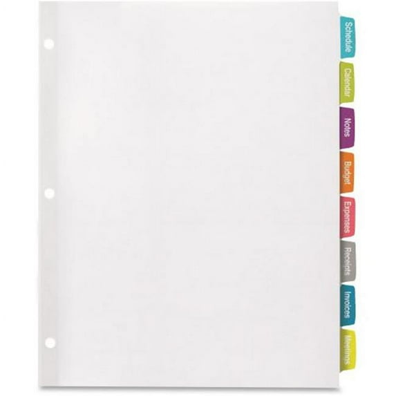 Avery Dennison 14440 White Label Tab Divider - 5-Tab, 20 per Pack