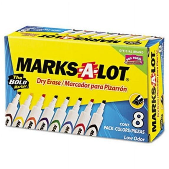 Avery-Dennison 24411 Desk Style Dry Erase Markers, Chisel Tip, Assorted, 8/Set