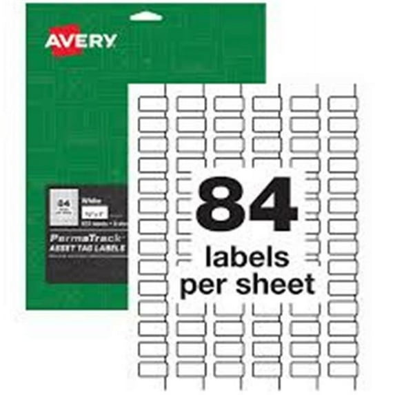 Avery-Dennison 61527 Label Durable Asset Tag, White - 6732 per Pack
