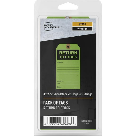 Avery Dennison AVE-62428 Printed,tag,w/string,gn