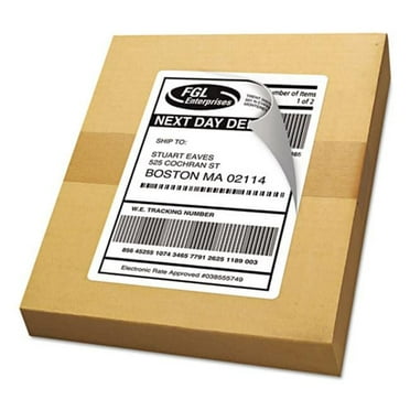Avery-Dennison  Shipping Labels with TrueBlock Technology, Laser or Inkjet, White - 5.5 x 8.5 in.