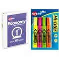 thumbnail image 1 of Avery Desk Style Hi-Liter, Assorted Colors, 4 pack and Avery Mini 1" Economy View Binder, 5-1/2" x 8-1/2", White Bundle, 1 of 3
