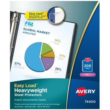 Avery Diamond Clear Heavyweight Sheet Protectors, 200ct (74400)