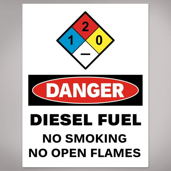 Avery Diesel Fuel No Smoking Labels, 11" x 8.5", 2 Total