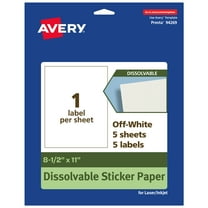 Avery Dissolvable Sticker Paper, 8.5" x 11", 5 Sheets