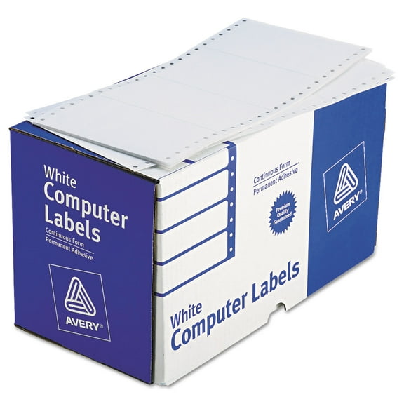 Avery Dot Matrix Printer Mailing Labels Pin-Fed Printers, 2.94 x 5, White, 3,000/Box