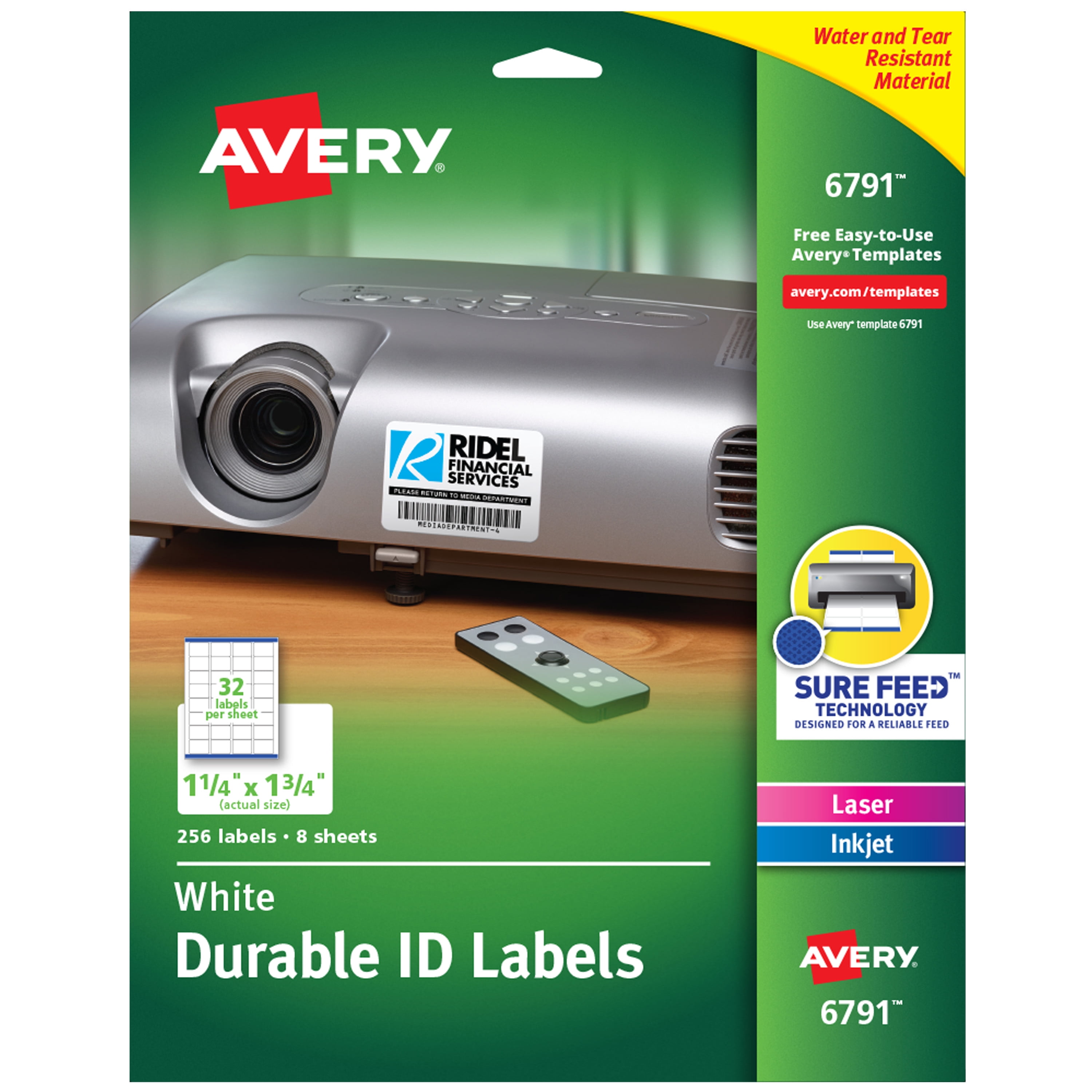 Avery Durable Easy Peel ID Labels, 1.25" x 1.75", 256 Labels (6791)