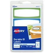 Avery Durable Labels, 3-1/2" x 1-1/4", Assorted, 20 Total (41413)