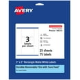 thumbnail image 1 of Avery Durable Removable Rectangle Labels, 3" x 5", 75 Labels, 1 of 11