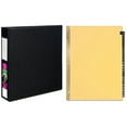 thumbnail image 1 of Avery Durable Round Ring Binder with Label Holders and Sparco A-Z Black Leather Tab Index Dividers Bundle, 1 of 3