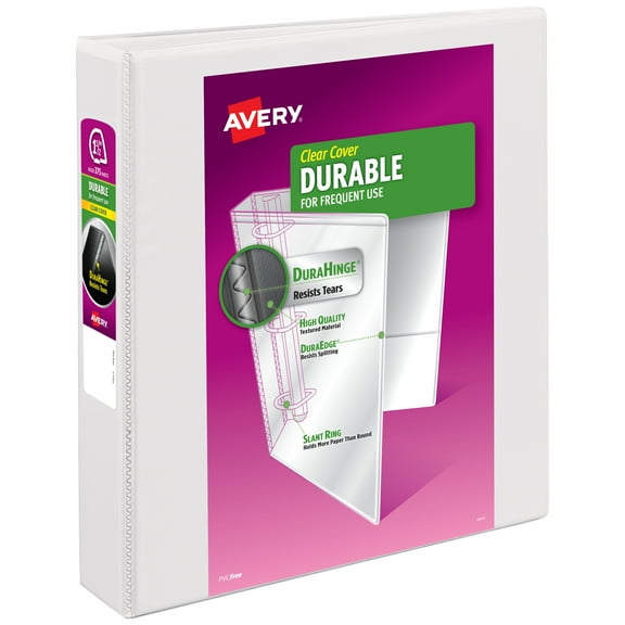 Avery Durable View 1.5" Binder, White Binder (17022)