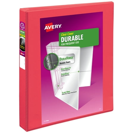 Avery Durable View 1" Binder, Coral Pink (17293)