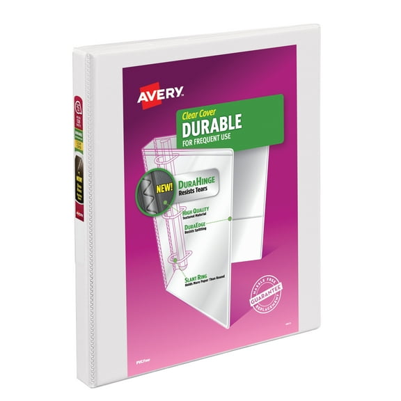 Avery Durable View Binder, 0.5" Slant Rings, 1 White Binder (17002)