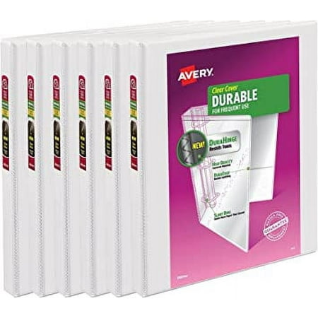 Avery Durable View Binder, 0.5" Slant Rings, 1 White Binder (17002)