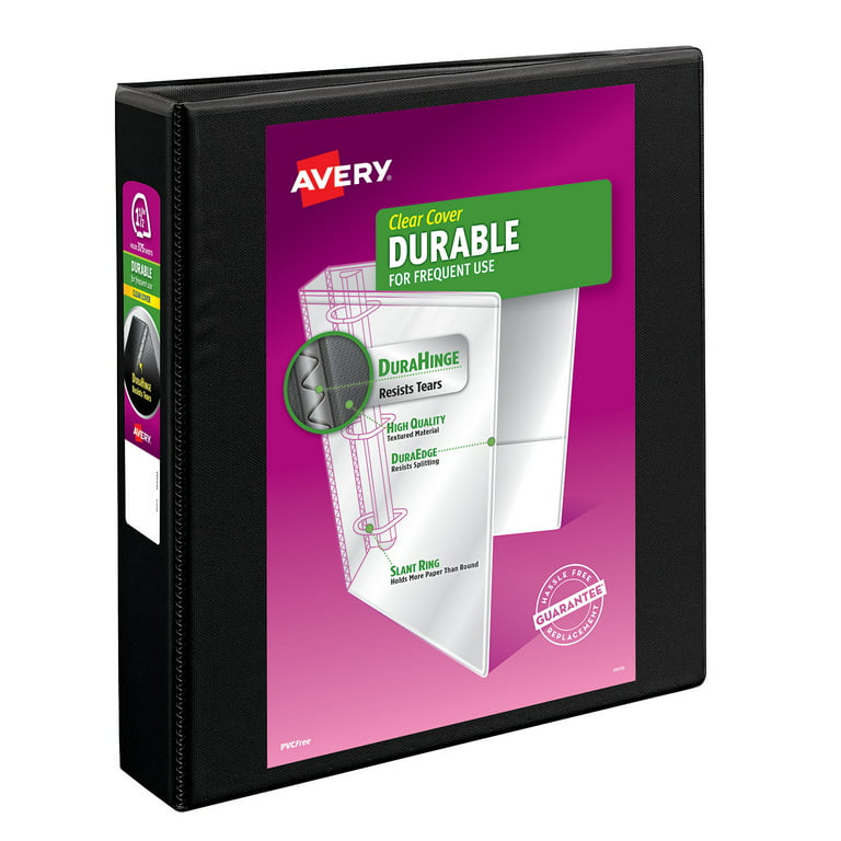 Avery 1 1/2 Durable View Binder with EZD Rings, Black