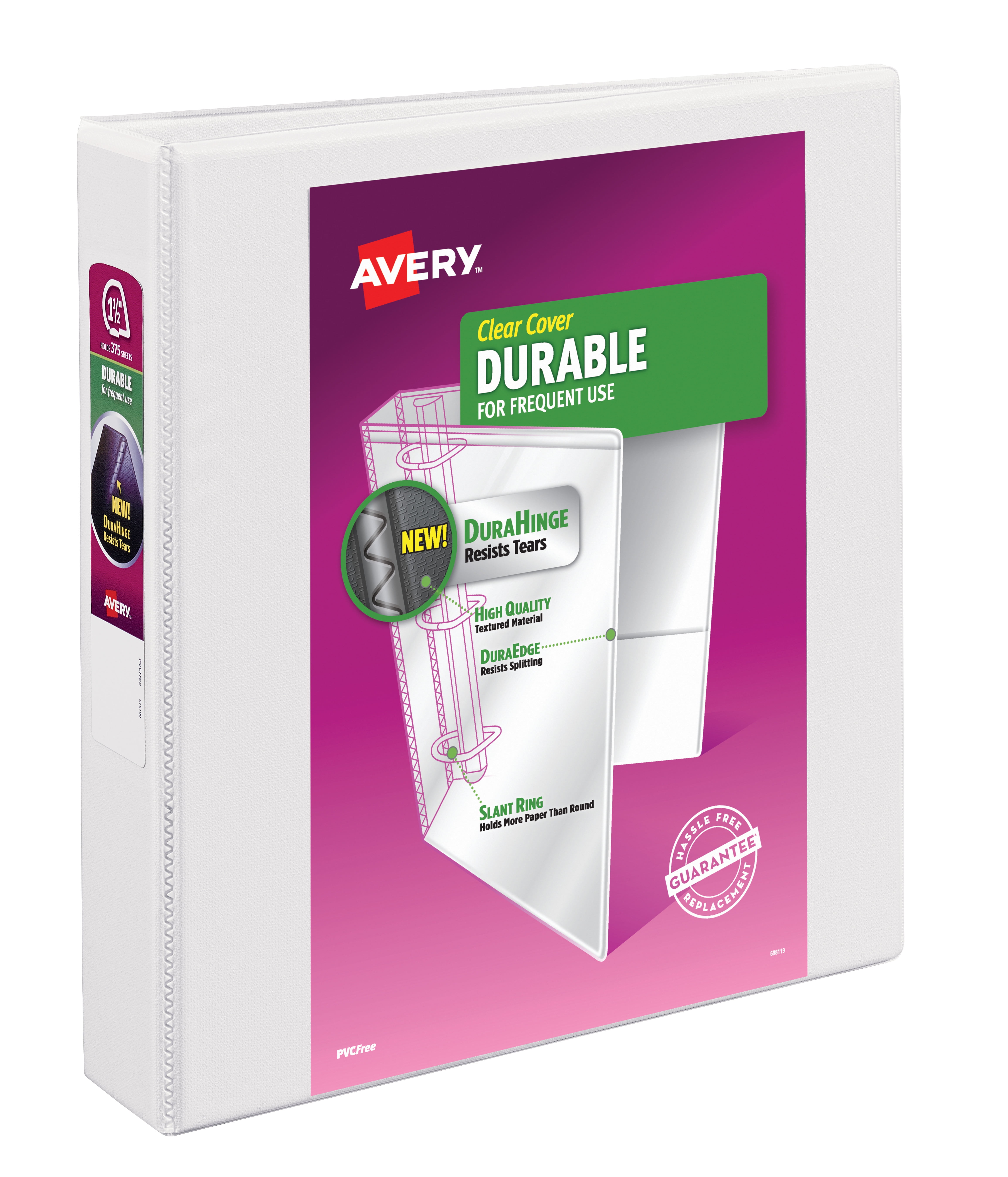 Avery Durable View 3 Ring Binder 1 12 Slant Rings 49percent Recycled Black  Pack Of 4 - Office Depot