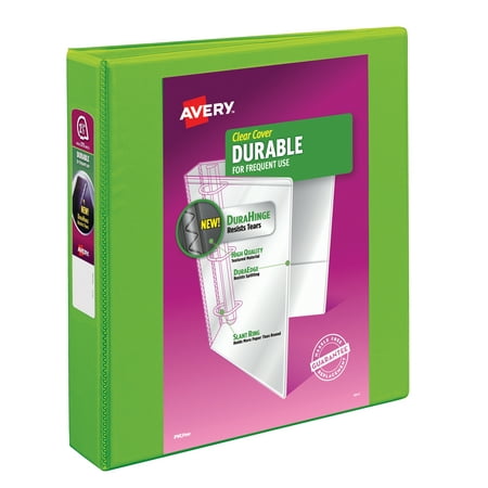 Avery Durable View 3 Ring Binder, 1.5" Slant Rings, Chartreuse