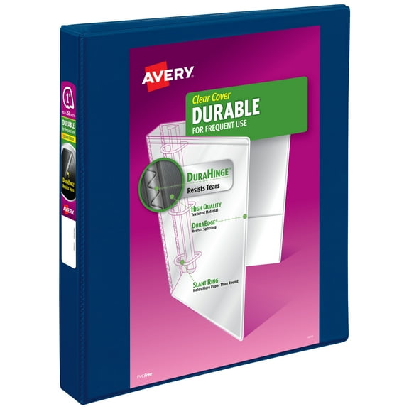 Avery Durable View 1" Binder, Dark Blue Binder (17014)