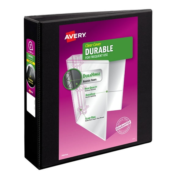 Avery Durable View 3 Ring Binder, 2" EZD Rings, 1 Black Binder