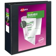 Avery Durable View 3 Ring Binder, 4" EZD Rings, 1 Black Binder