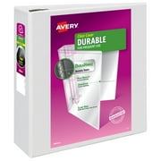 Avery Durable View 3 Ring Binder, 4" EZD Rings, 1 White Binder
