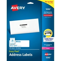 Avery Easy Peel Address Labels, 1-1/3" x 4", 350 Labels (5262)