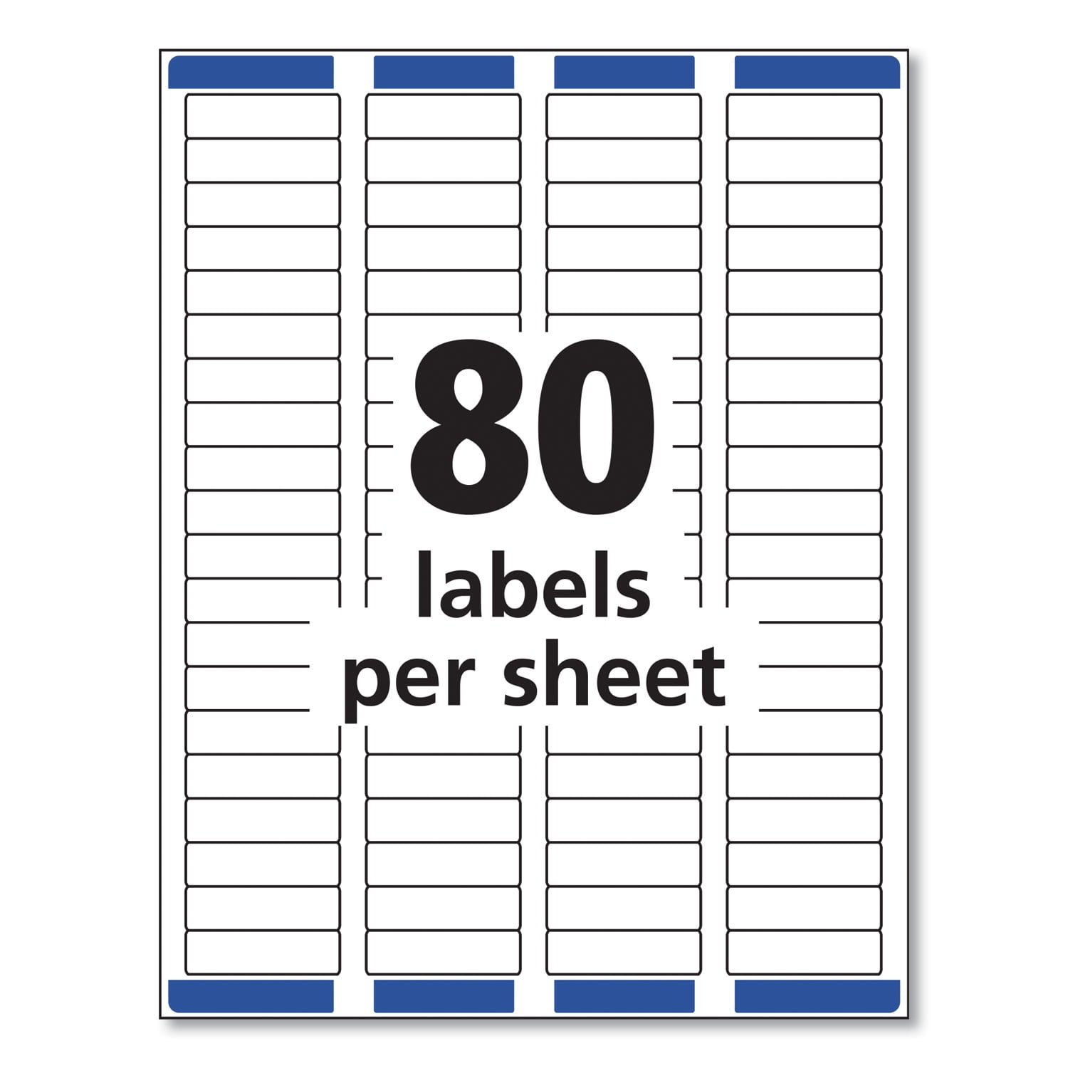 Avery Easy Peel White Address Labels w/ Sure Feed Technology, Inkjet Printers, 0.5 x 1.75, White, 80/Sheet, 25 Sheets/Pack