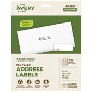 Avery EcoFriendly Address Labels, 1" x 2-5/8", 750ct 48160