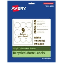 Avery EcoFriendly Round Labels, 2-1/2" Diameter, 90ct