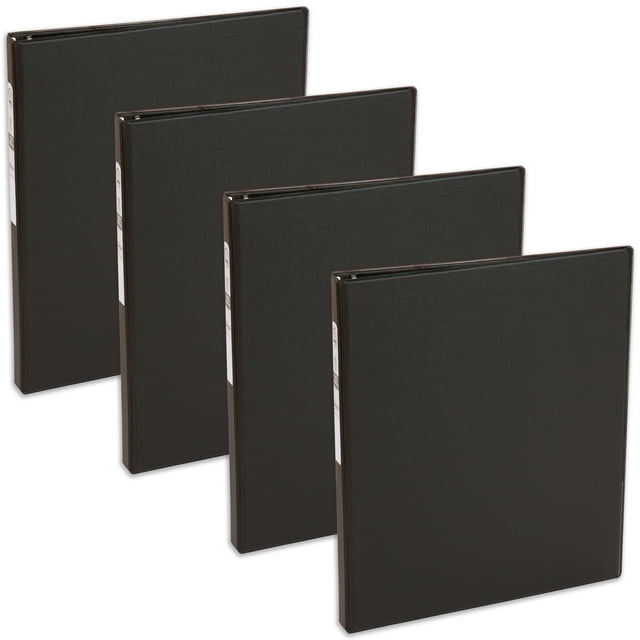 Avery Economy 1/2 inch 3 Ring Binder, Black, 4 Pack, TearResistant