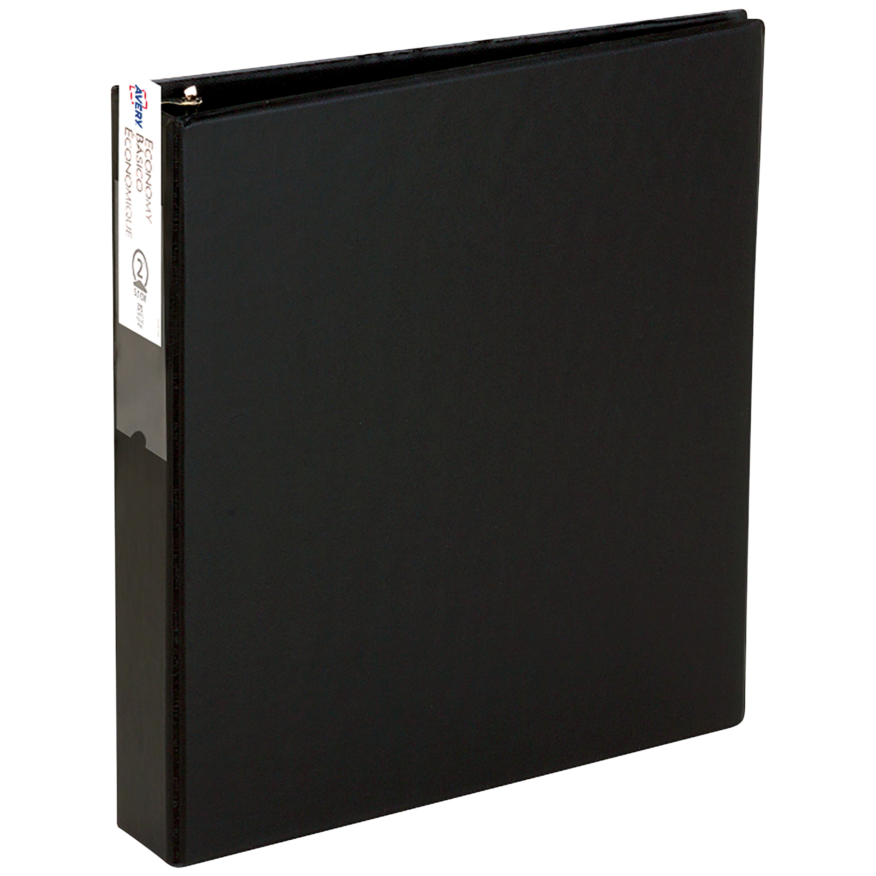 Avery® Standard Binder, Label Holder, 3" Rings, Black (04601)