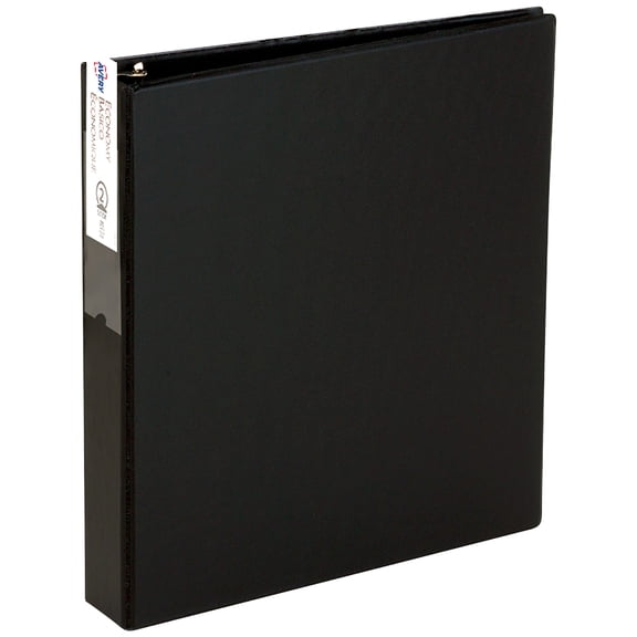 Avery Standard Binder with Label Holder, 3" Rings, Black (04601)