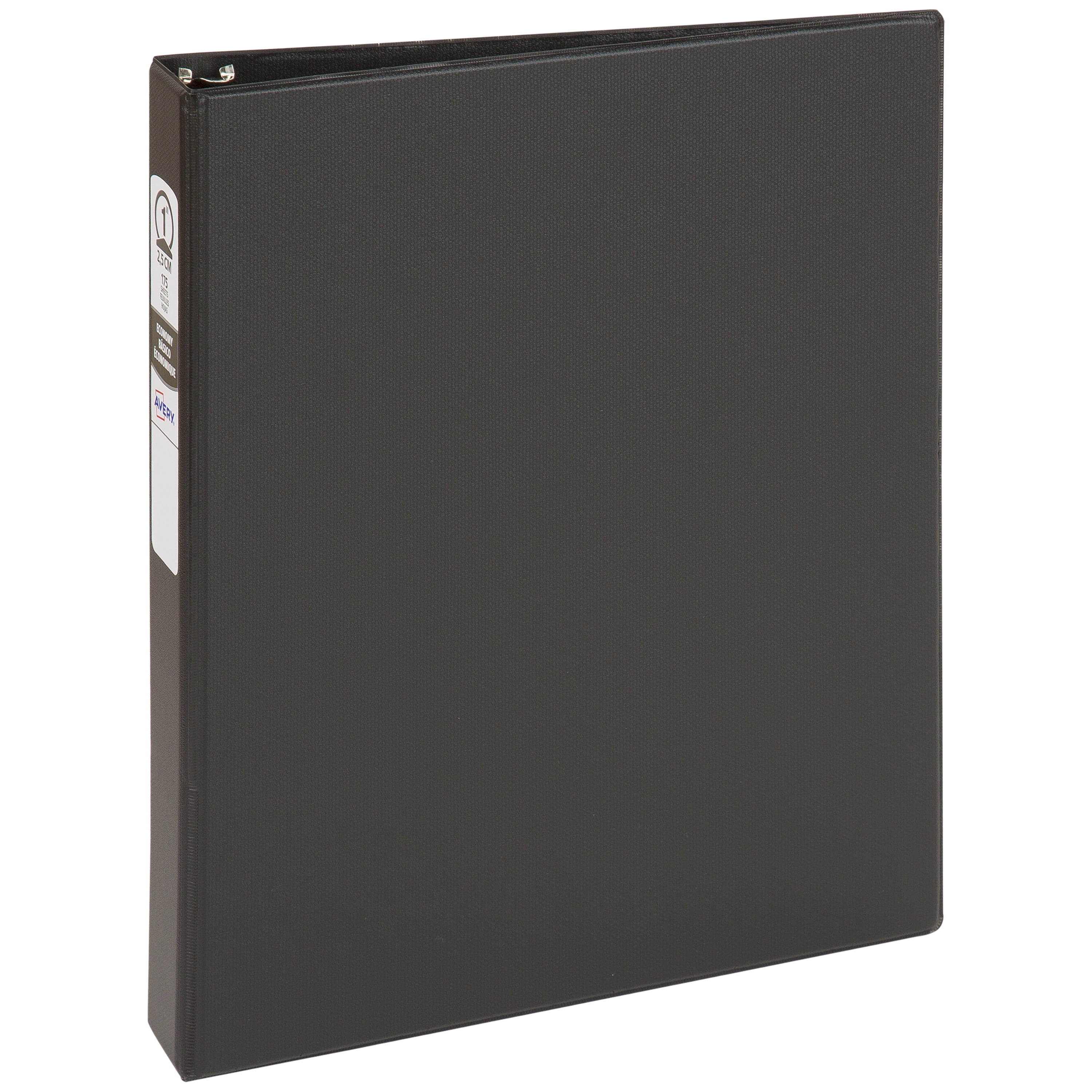 Avery® Standard Binder, 1" Round Rings, Black Binder (03301)