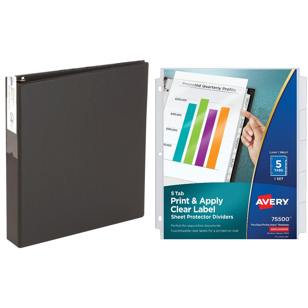 Avery Economy Ref. Ring Binder with Label Holders and Avery Index Maker