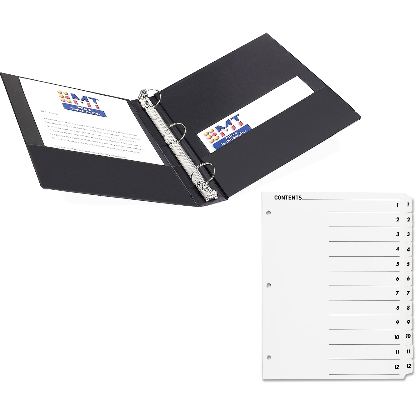 Avery Economy Round Ring Binders and Sparco Quick Index Dividers with