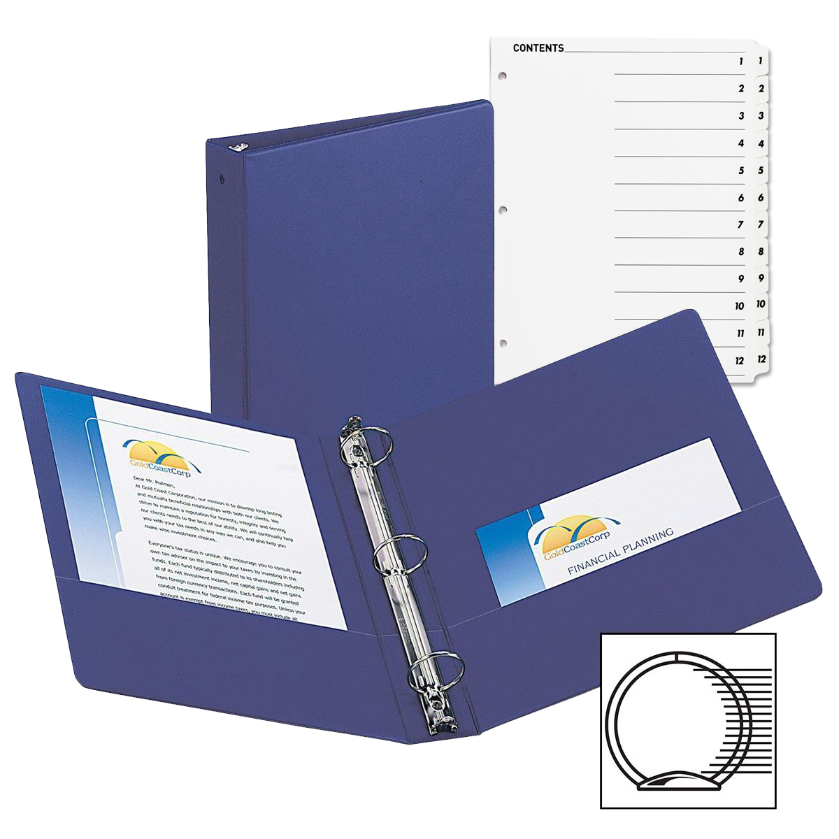 Avery Economy Round Ring Binders with Sparco Quick Index Dividers with