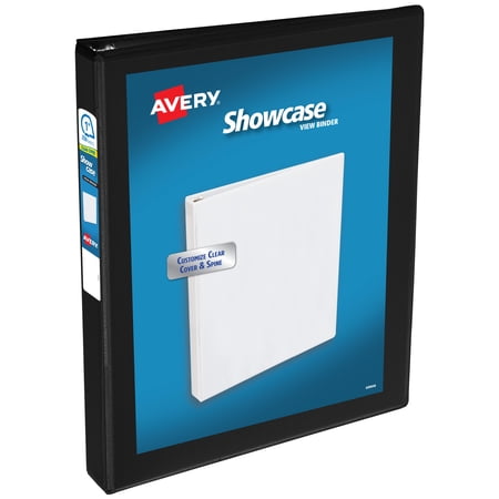 Avery - Showcase 1" 3-Ring View Binders, Slant Ring - Black