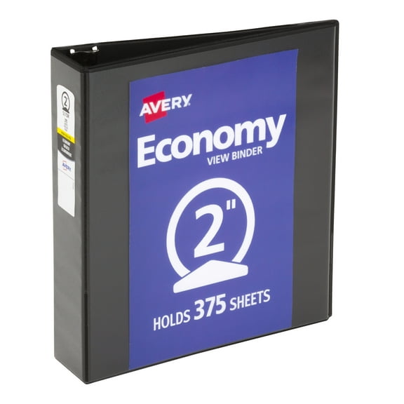 Avery Standard View Binder, 2" Round Rings, Black Binder (05730)