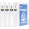 thumbnail image 1 of Avery Economy View 3 Ring Binders, 1.5" Round Rings, 4 White Binders, 1 of 9
